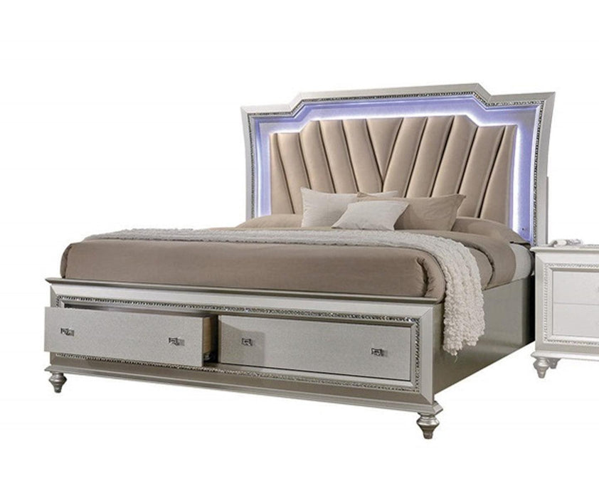 Acme Furniture Kaitlyn King Storage Bed in Champagne - Visions in Furniture (La Mirada, CA)