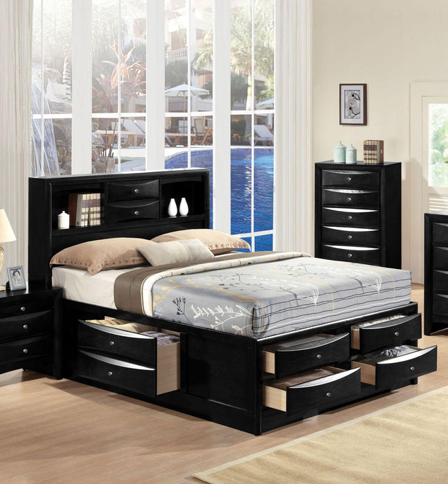 Acme Ireland Queen Storage Bed in Black 21610Q - Visions in Furniture (La Mirada, CA)