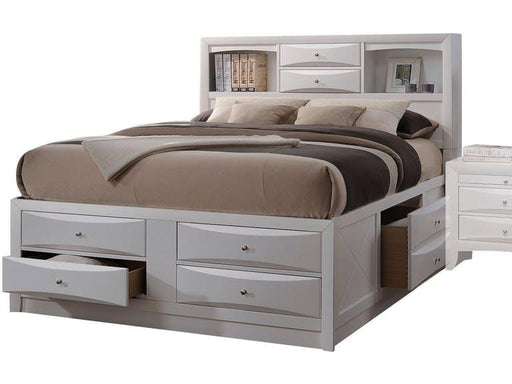 Acme Ireland King Storage Bed in White 21696EK - Visions in Furniture (La Mirada, CA)