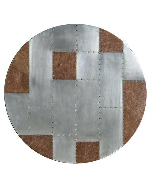 Brancaster Retro Brown Top Grain Leather & Aluminum Bar Table - Visions in Furniture (La Mirada, CA)