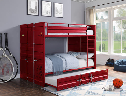 Cargo Red Bunk Bed (Full/Full) - Visions in Furniture (La Mirada, CA)
