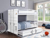 Cargo White Bunk Bed (Full/Full) - Visions in Furniture (La Mirada, CA)