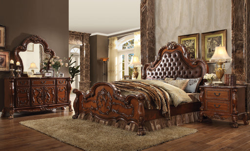 Dresden PU & Cherry Oak Eastern King Bed - Visions in Furniture (La Mirada, CA)