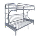 Eclipse Silver Bunk Bed (Twin/Full/Futon) - Visions in Furniture (La Mirada, CA)