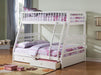 Jason White Bunk Bed (Twin/Full) - Visions in Furniture (La Mirada, CA)