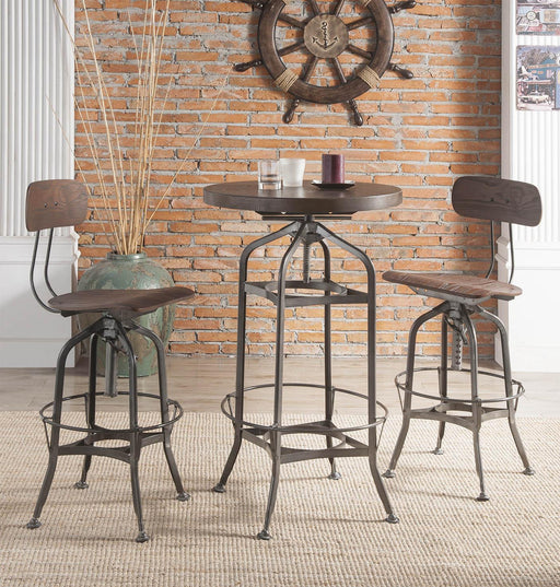 Kaeso Walnut & Gunmetal Bar Table - Visions in Furniture (La Mirada, CA)