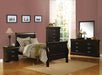 Louis Philippe III Black Twin Bed - Visions in Furniture (La Mirada, CA)