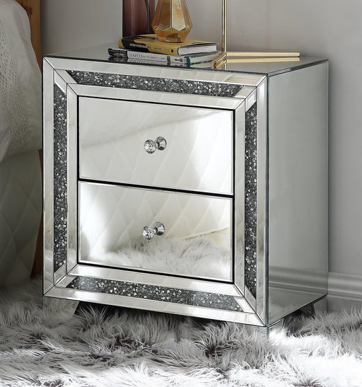 Noralie Mirrored & Faux Diamonds Accent Table - Visions in Furniture (La Mirada, CA)