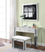 Noralie PU, Mirrored & Faux Diamonds Vanity Stool - Visions in Furniture (La Mirada, CA)