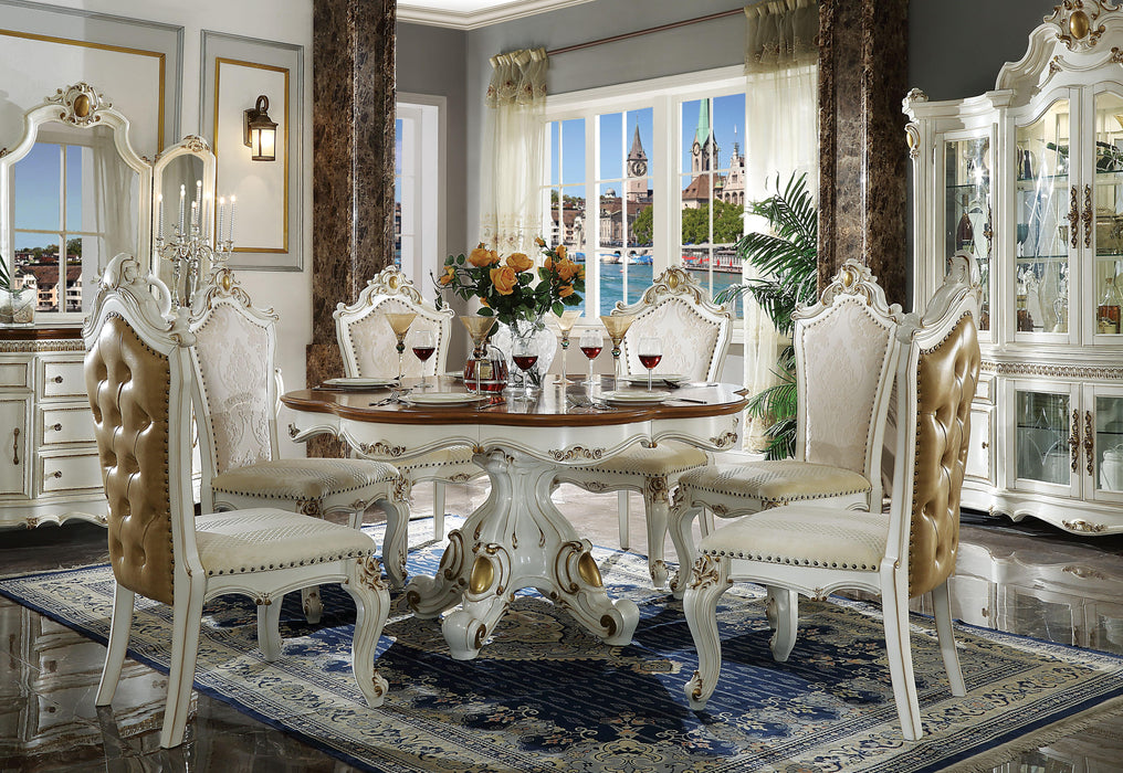Picardy Antique Pearl & Cherry Oak Dining Table - Visions in Furniture (La Mirada, CA)