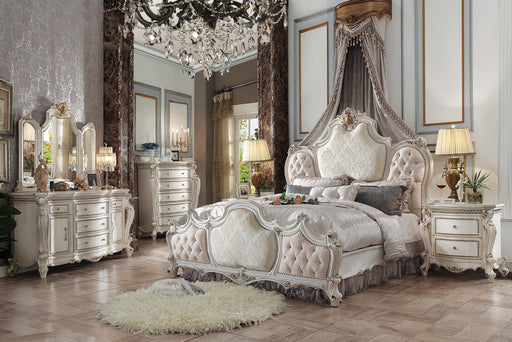 Picardy Fabric & Antique Pearl Eastern King Bed - Visions in Furniture (La Mirada, CA)