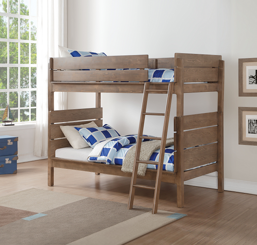 Ranta Antique Oak Bunk Bed (Twin/Twin) - Visions in Furniture (La Mirada, CA)