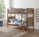Ranta Antique Oak Bunk Bed (Twin/Twin) - Visions in Furniture (La Mirada, CA)