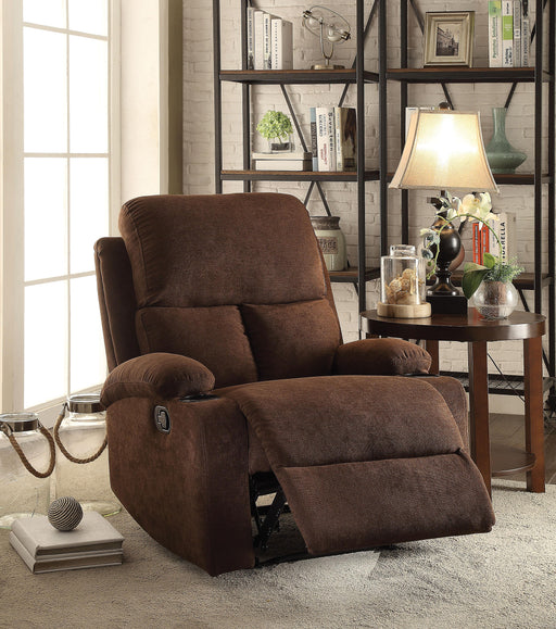 Rosia Chocolate Velvet Recliner (Motion) - Visions in Furniture (La Mirada, CA)