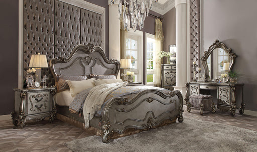 Versailles Antique Platinum Queen Bed - Visions in Furniture (La Mirada, CA)