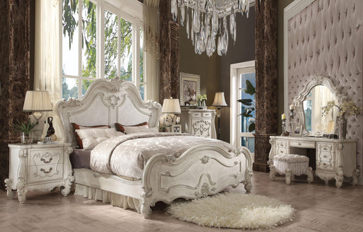 Versailles Bone White Queen Bed - Visions in Furniture (La Mirada, CA)