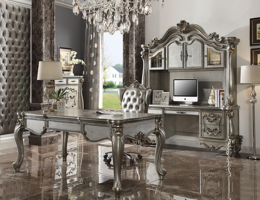 Versailles Silver PU & Antique Platinum Office Chair - Visions in Furniture (La Mirada, CA)
