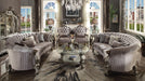 Versailles Velvet & Antique Platinum Sofa w/5 Pillows - Visions in Furniture (La Mirada, CA)