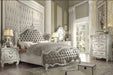 Versailles Vintage Gray PU & Bone White Eastern King Bed - Visions in Furniture (La Mirada, CA)