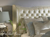 AICO Hollywood Swank King Upholstered Platform Bed in Pearl - Visions in Furniture (La Mirada, CA)