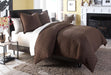 AICO Leigh 3-pc King Coverlet/Duvet Set in Cocoa - Visions in Furniture (La Mirada, CA)
