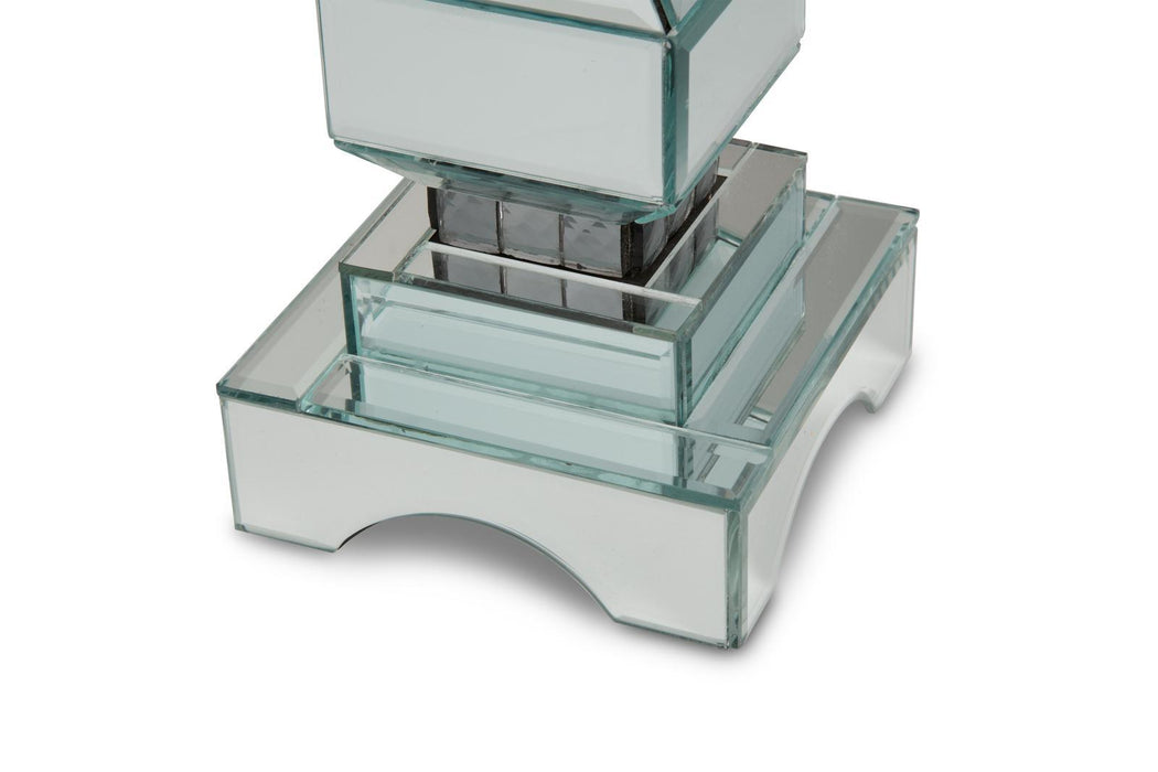 AICO Montreal 2-Tier Mirrored Candle Holder w/Crystal Accents (2/pack) - Visions in Furniture (La Mirada, CA)