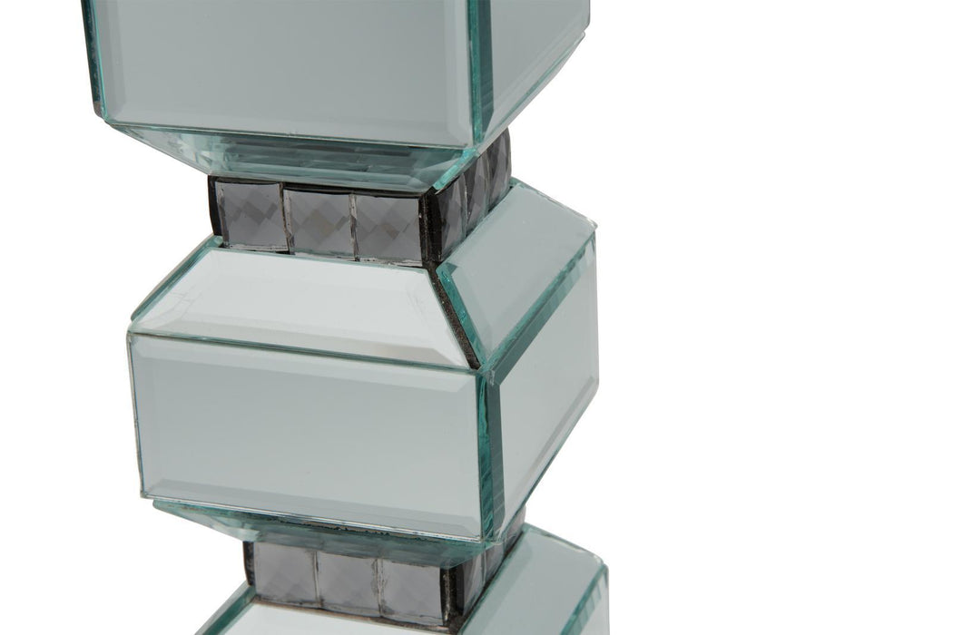 AICO Montreal 3-Tier Mirrored Candle Holder w/Crystal Accents (2/pack) - Visions in Furniture (La Mirada, CA)