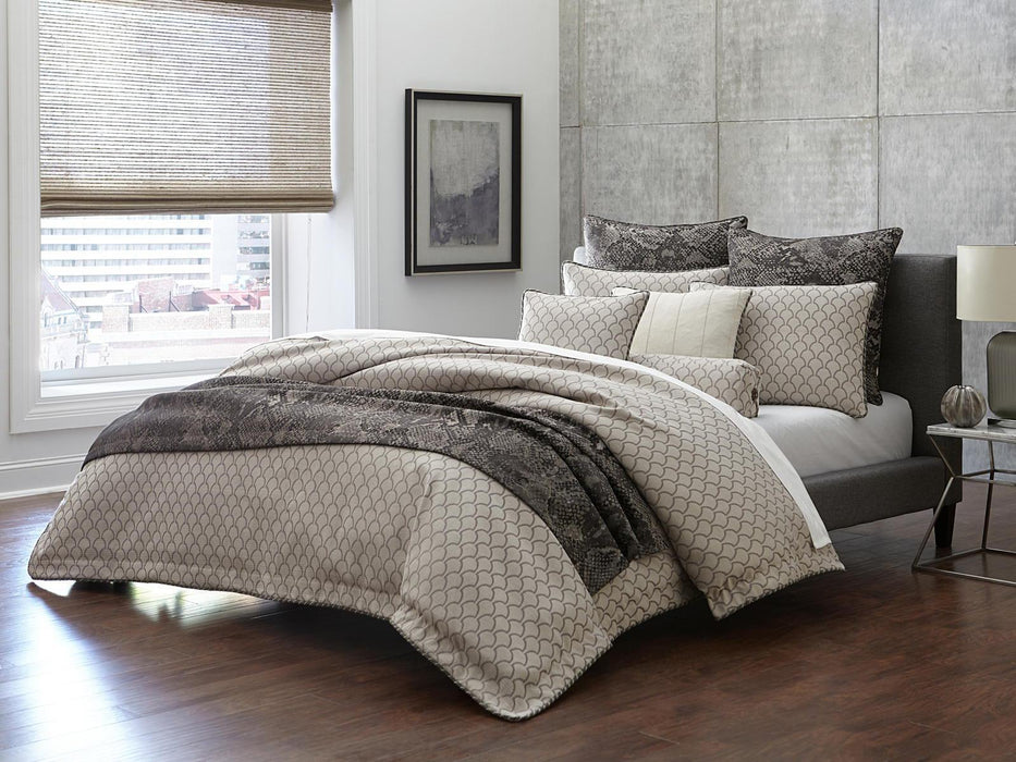 AICO Paragon 9-pc Queen Comforter Set in Taupe - Visions in Furniture (La Mirada, CA)