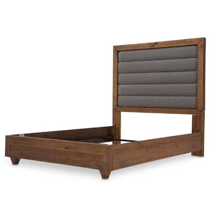 Brooklyn Walk Queen Channel Tufted Panel Bed in Burnt Umber - Visions in Furniture (La Mirada, CA)
