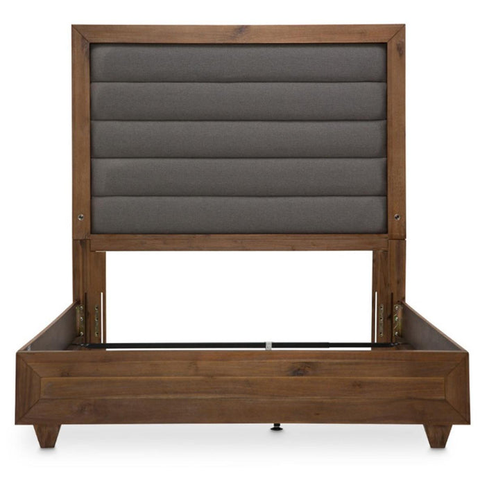 Brooklyn Walk Queen Channel Tufted Panel Bed in Burnt Umber - Visions in Furniture (La Mirada, CA)