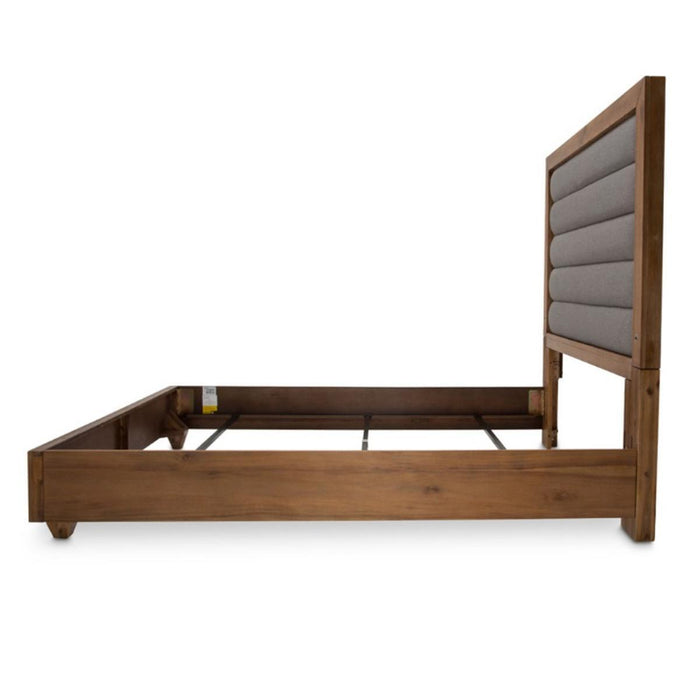 Brooklyn Walk Queen Channel Tufted Panel Bed in Burnt Umber - Visions in Furniture (La Mirada, CA)