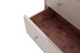 Glimmering Heights Upholstered 5 Drawer Chest in Ivory - Visions in Furniture (La Mirada, CA)