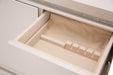 Glimmering Heights Upholstered Dresser in Ivory - Visions in Furniture (La Mirada, CA)