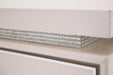 Glimmering Heights Upholstered Nightstand in Ivory - Visions in Furniture (La Mirada, CA)