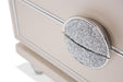 Glimmering Heights Upholstered Nightstand in Ivory - Visions in Furniture (La Mirada, CA)