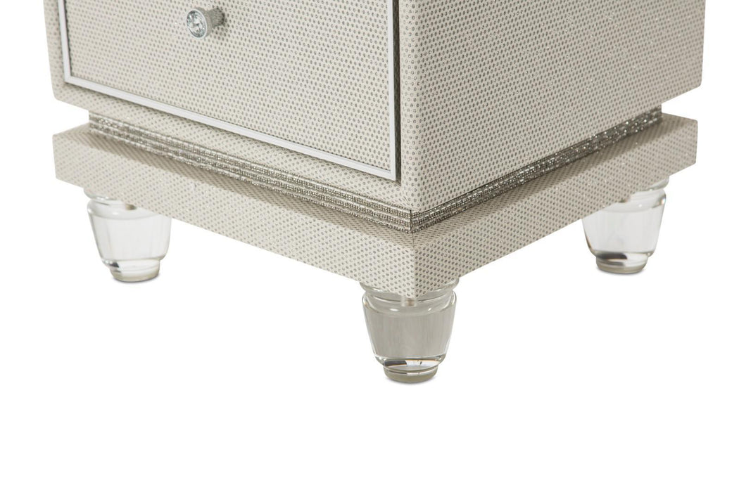 Glimmering Heights Upholstered Swivel Lingerie Chest in Ivory - Visions in Furniture (La Mirada, CA)