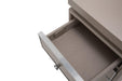 Glimmering Heights Upholstered Vanity w/ Mirror in Ivory 9011058/68-111 - Visions in Furniture (La Mirada, CA)