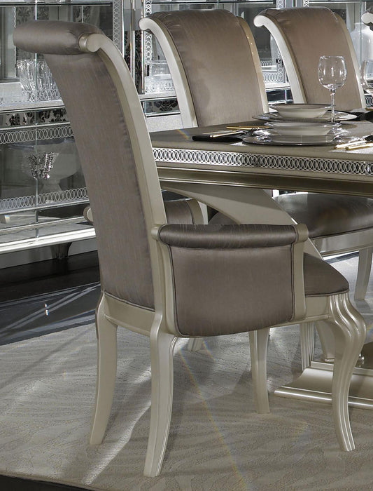 Hollywood Swank Arm Chair in Pearl (Set of 2) - Visions in Furniture (La Mirada, CA)