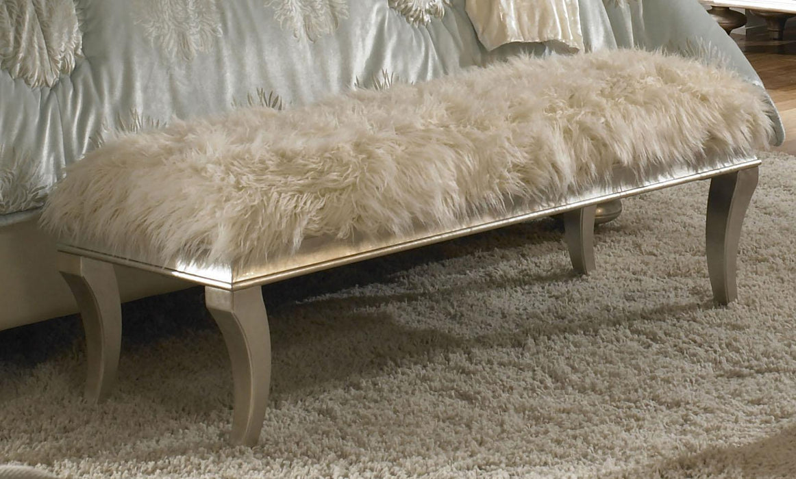 Hollywood Swank Bed Bench in Platinum - Visions in Furniture (La Mirada, CA)