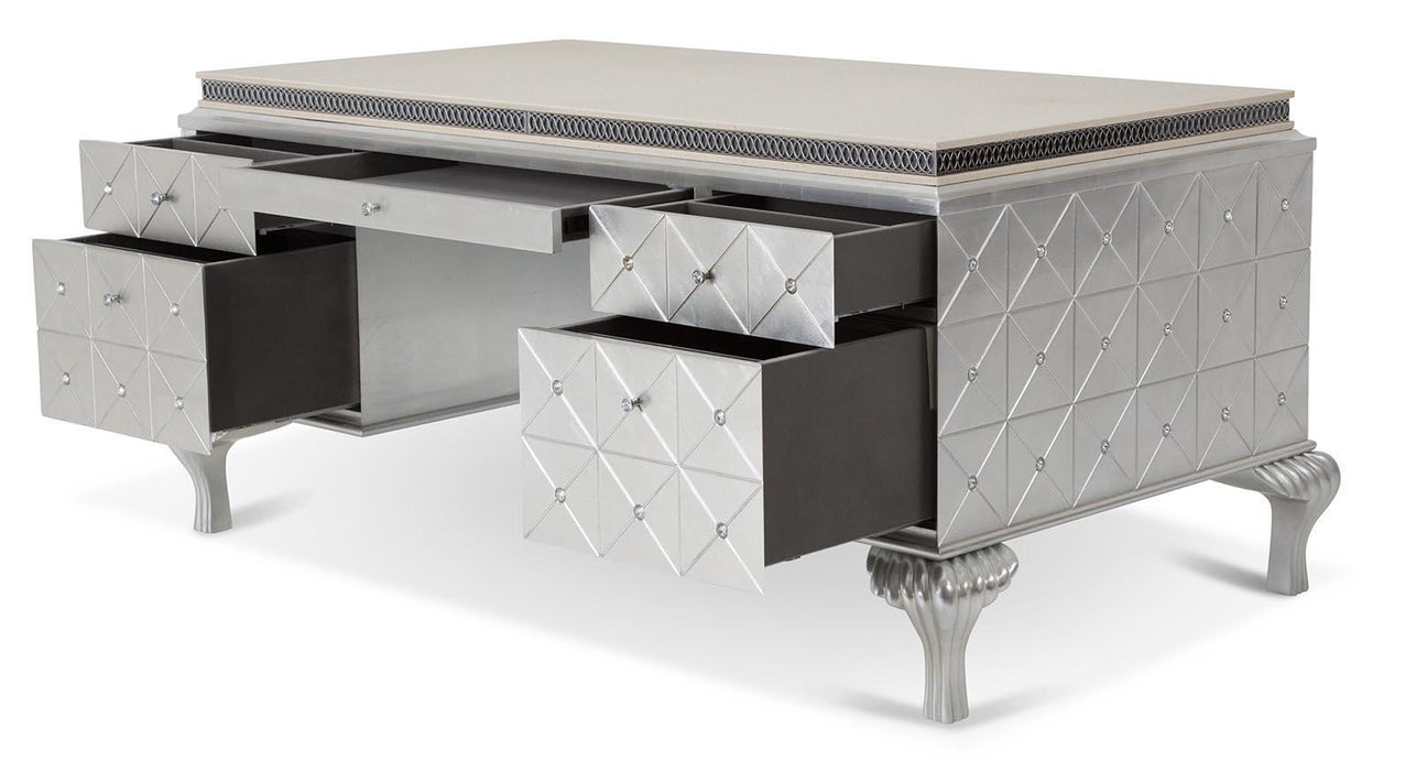 Hollywood Swank Desk in Pearl Caviar - Visions in Furniture (La Mirada, CA)