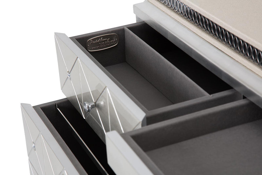 Hollywood Swank Desk in Pearl Caviar - Visions in Furniture (La Mirada, CA)