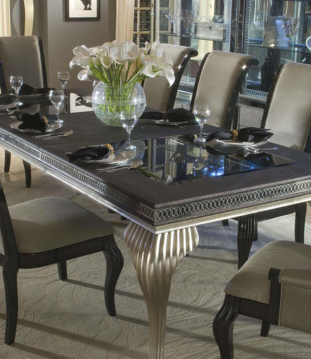 Hollywood Swank Leg Dining Table in Pearl Caviar - Visions in Furniture (La Mirada, CA)