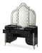 Hollywood Swank Upholstered Vanity in Black Iguana - Visions in Furniture (La Mirada, CA)