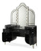 Hollywood Swank Upholstered Vanity in Black Iguana - Visions in Furniture (La Mirada, CA)