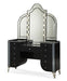 Hollywood Swank Upholstered Vanity in Black Iguana - Visions in Furniture (La Mirada, CA)