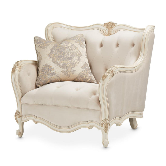 Lavelle Melange Wood Trim Chair and a Half in Ivory Classic Pearl - Visions in Furniture (La Mirada, CA)