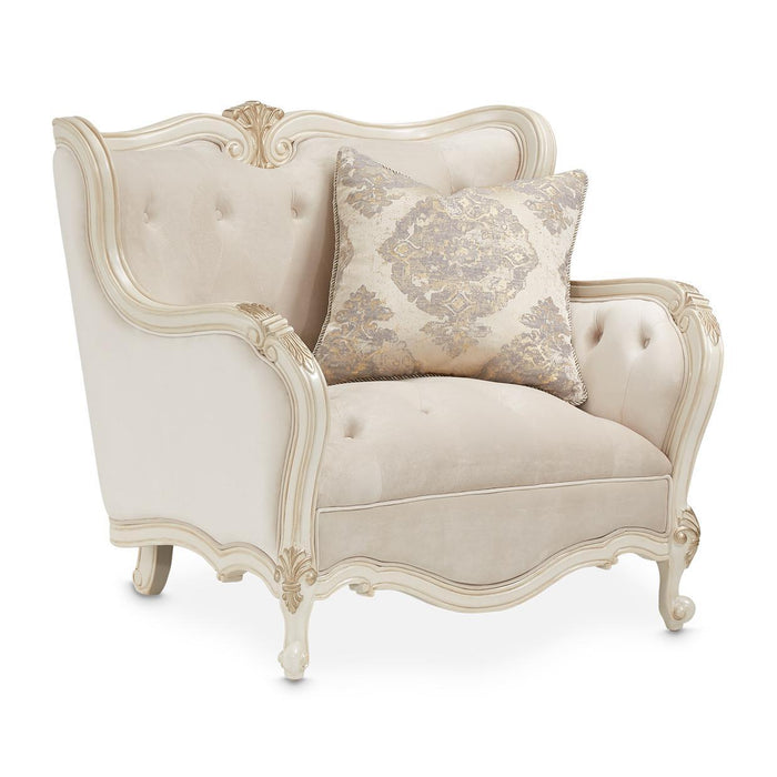 Lavelle Melange Wood Trim Chair and a Half in Ivory Classic Pearl - Visions in Furniture (La Mirada, CA)