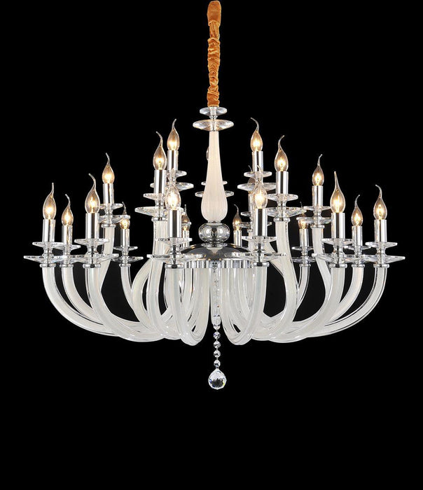Lighting San Marco 21 Light Chandelier in Opalescent and Chrome - Visions in Furniture (La Mirada, CA)