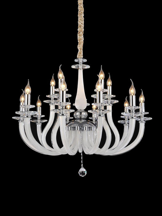 Lighting San Marco 15 Light Chandelier in Opalescent and Chrome - Visions in Furniture (La Mirada, CA)