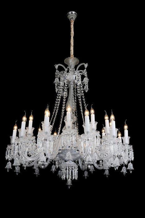 Lighting Treviso 24 Light Chandelier in Clear and Chrome - Visions in Furniture (La Mirada, CA)